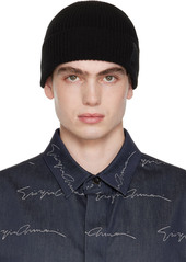 Giorgio Armani Black Knit Beanie