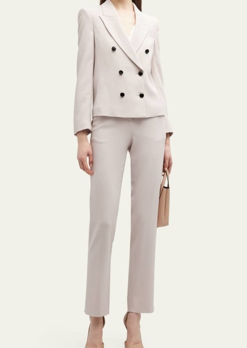 Giorgio Armani Cady Double-Breasted Crop Blazer