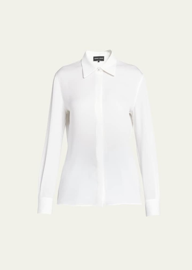 Giorgio Armani Classic Button Down Silk Blouse