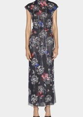 Giorgio Armani Crystal-Embroidered Satin Plunging Fringe Gown