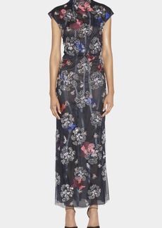 Giorgio Armani Crystal-Embroidered Satin Plunging Fringe Gown