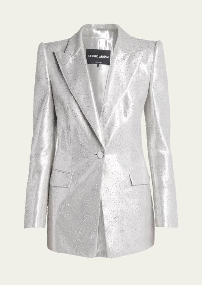 Giorgio Armani Crystal One-Button Silk Blazer