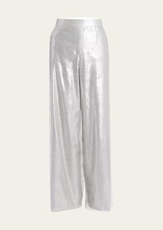 Giorgio Armani Crystal Wide-Leg Silk Trousers