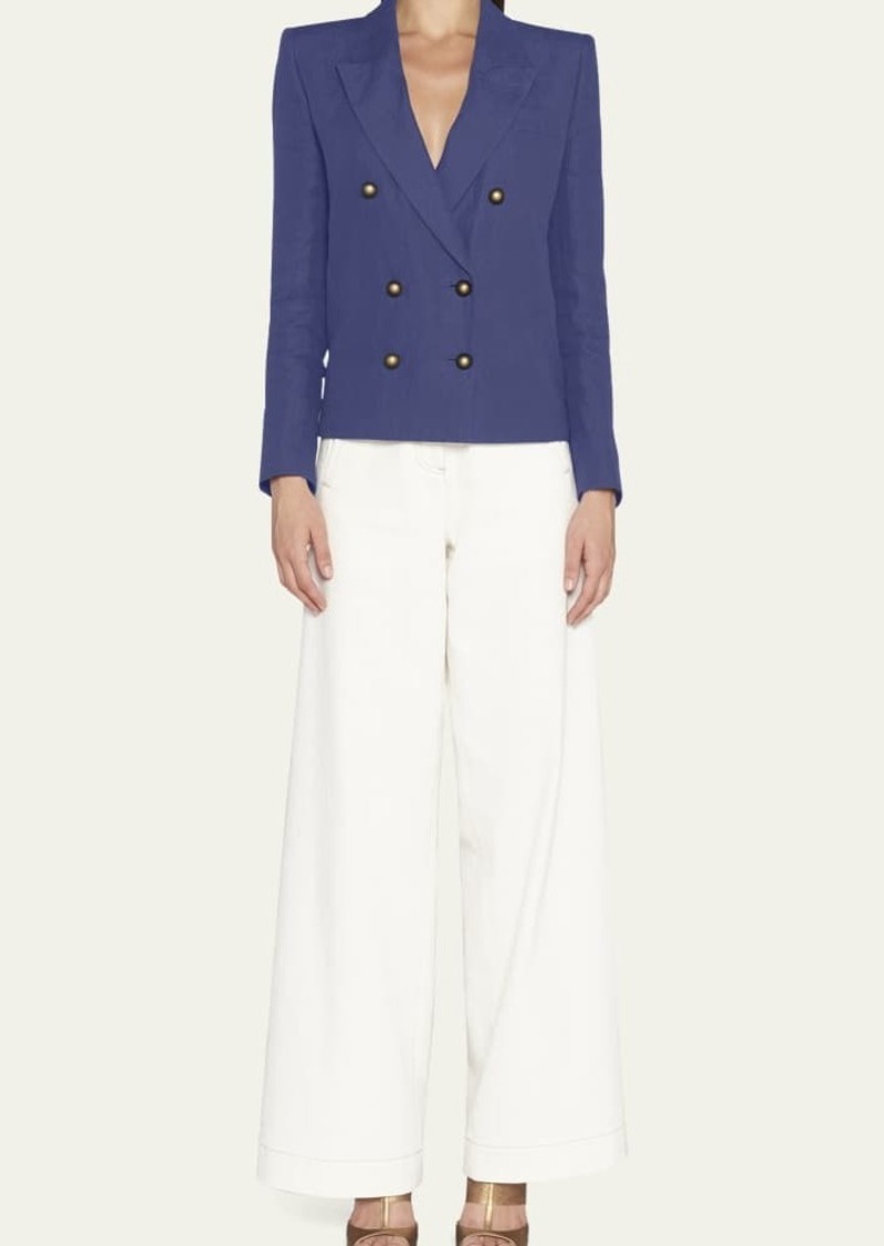 Giorgio Armani Double-Breasted Crop Silk Blazer