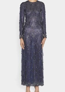 Giorgio Armani Embroidered Column Gown