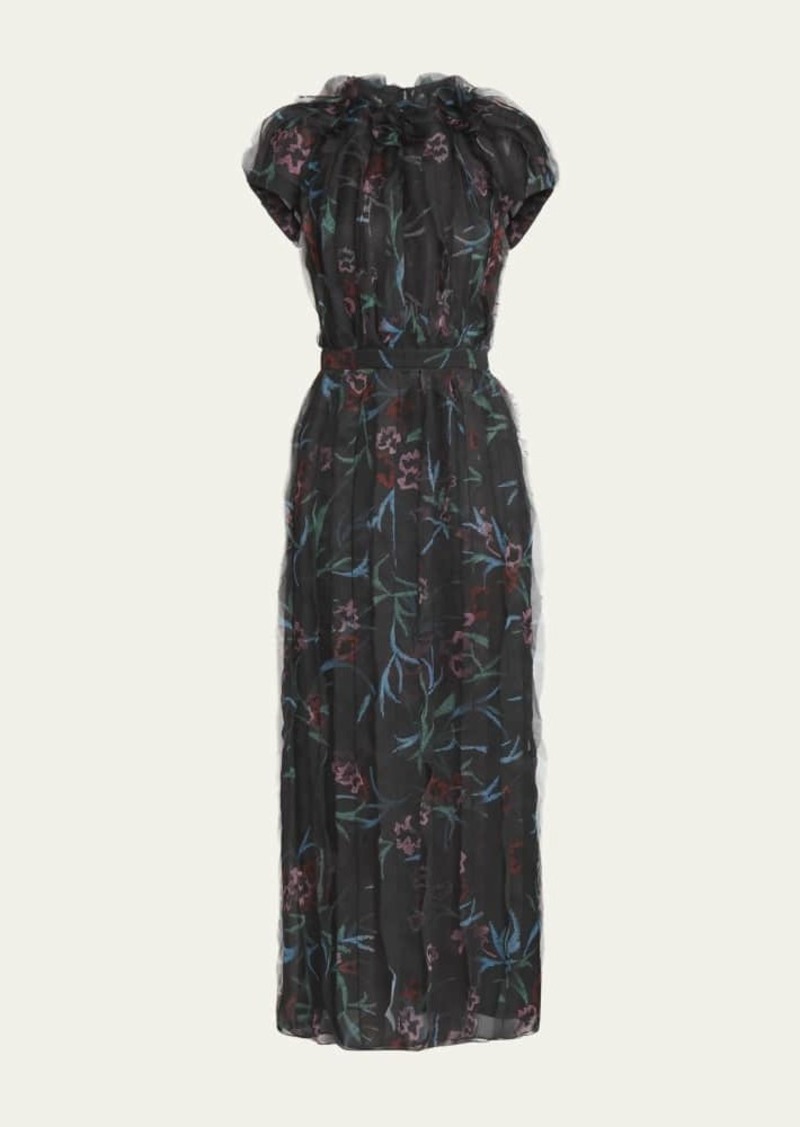 Giorgio Armani Floral Embroidered Organza Gown