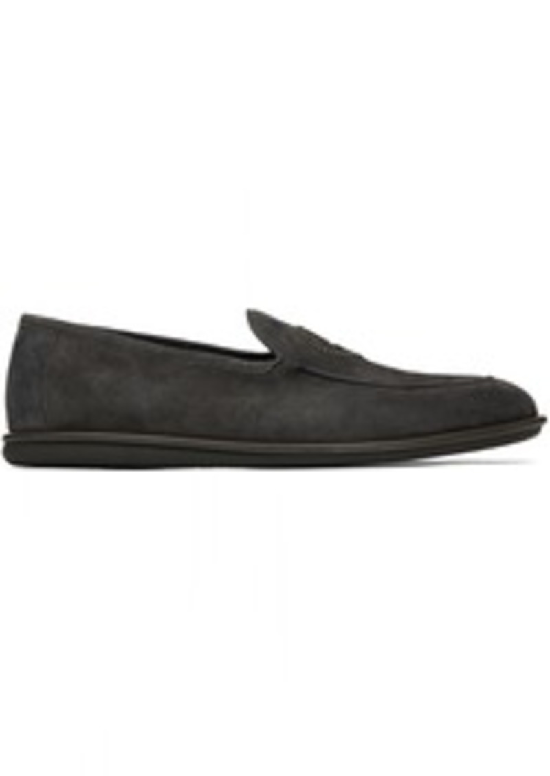 Giorgio Armani Gray Suede Loafers