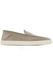 Giorgio Armani Gray Suede Slip-On Sneakers