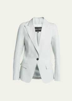 Giorgio Armani Kimono Sleeve One-Button Linen Blazer