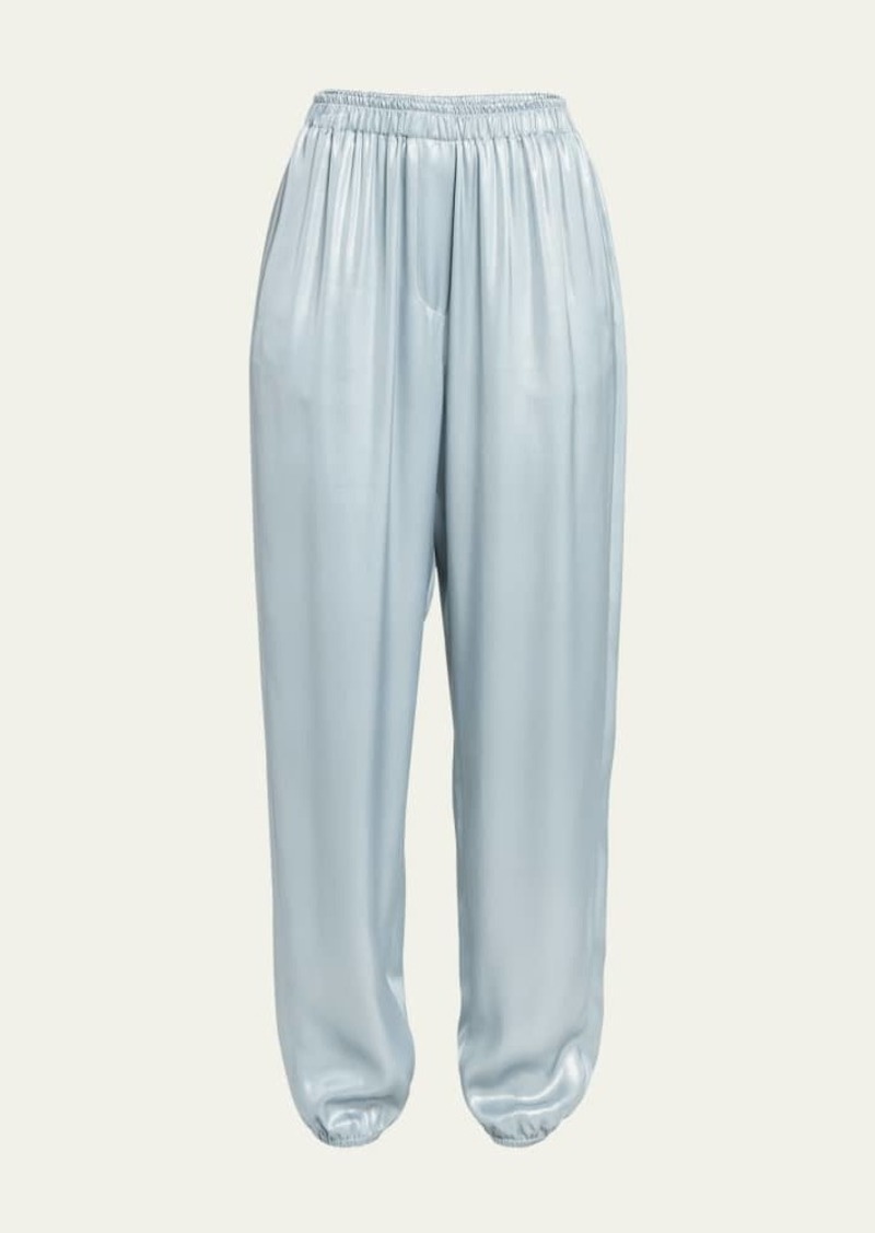 Giorgio Armani Laminated Viscose Satin Jogger Pants