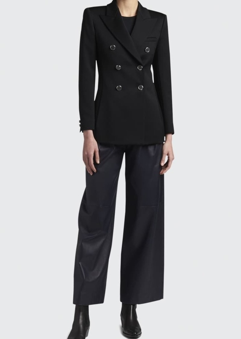 Giorgio Armani Lana Double-Breasted Fluid Wool Jacket