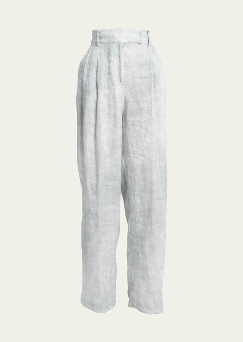 Giorgio Armani Linen Denim Effect Wide-Leg Pants