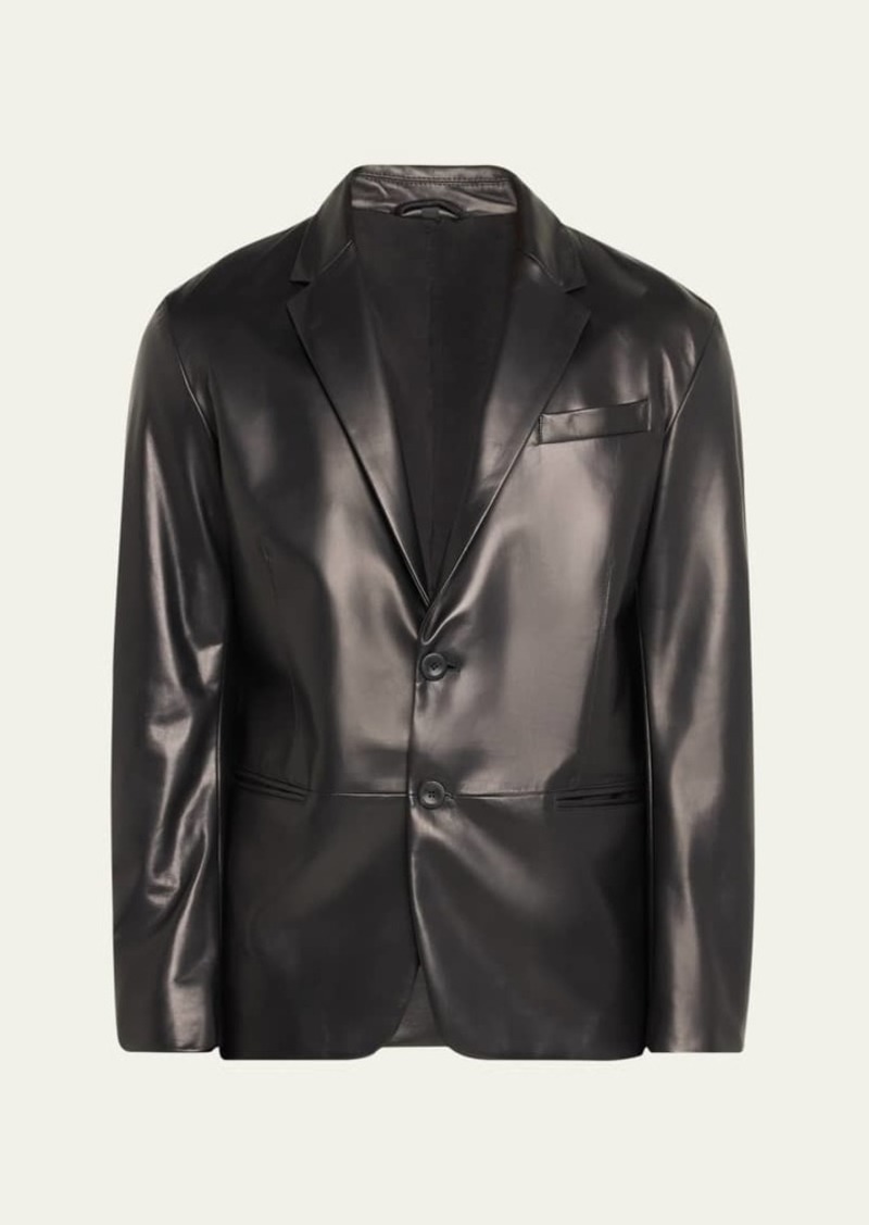 Giorgio Armani Men's Lambskin Leather Blazer