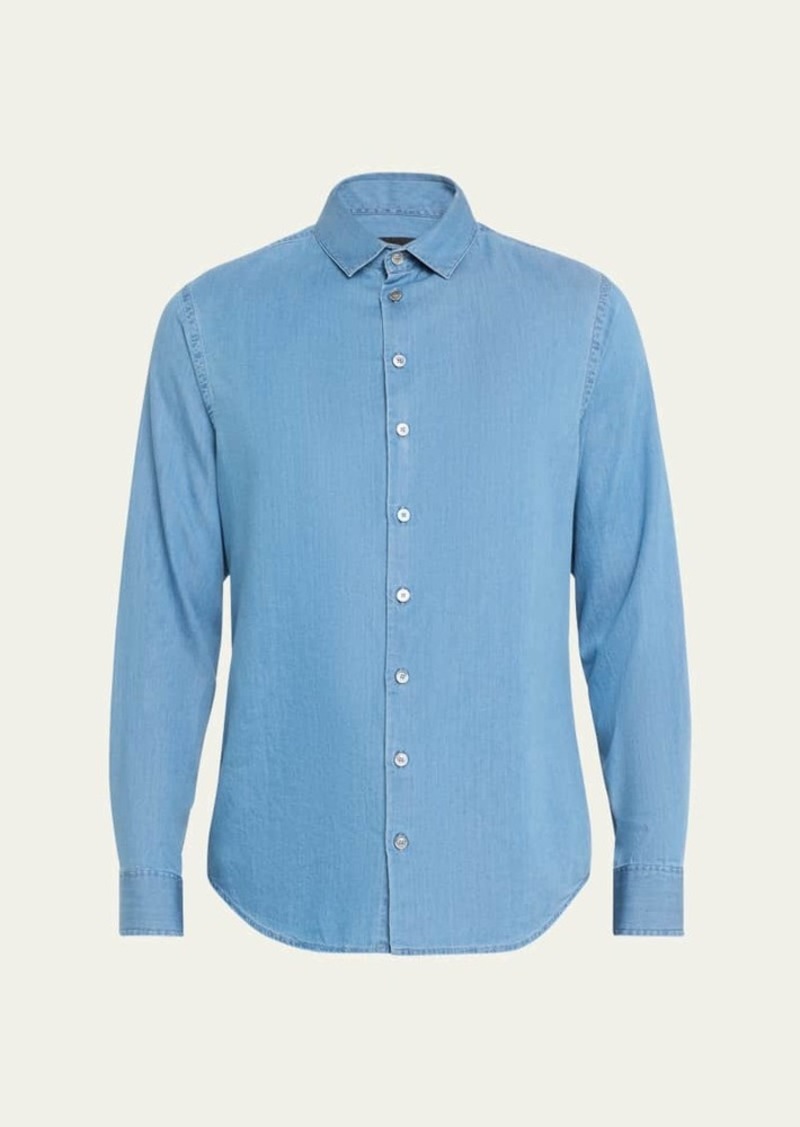 Giorgio Armani Men's Light Denim Sport Shirt