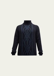 Giorgio Armani Men's Two-Tone Cable Turtleneck Sweater
