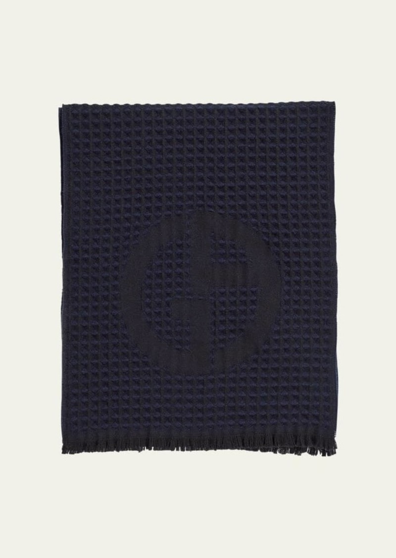 Giorgio Armani Men's Wool-Cashmere Geometric Scarf