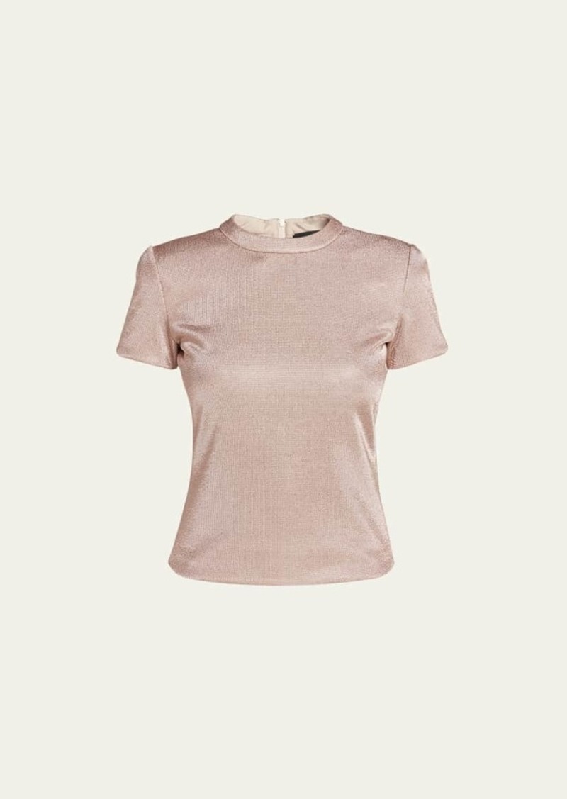 Giorgio Armani Metallic Short-Sleeve Bonded Jersey Tee