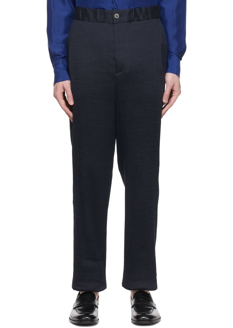 Giorgio Armani Navy Cotton Trousers