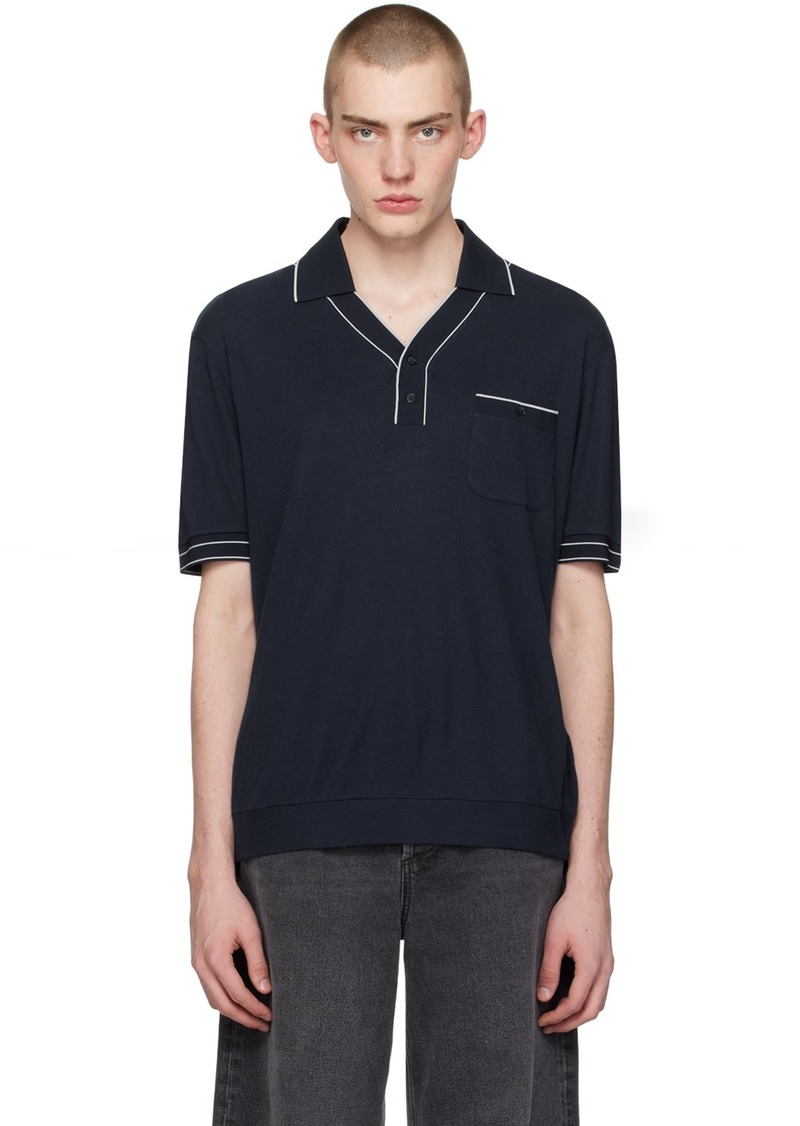 Giorgio Armani Navy Striped Polo