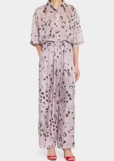 Giorgio Armani Printed Silk Wide-Leg Pants