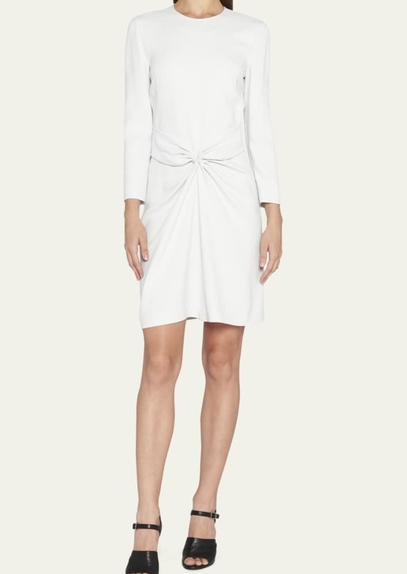 Giorgio Armani Ruched Long-Sleeve A-Line Dress