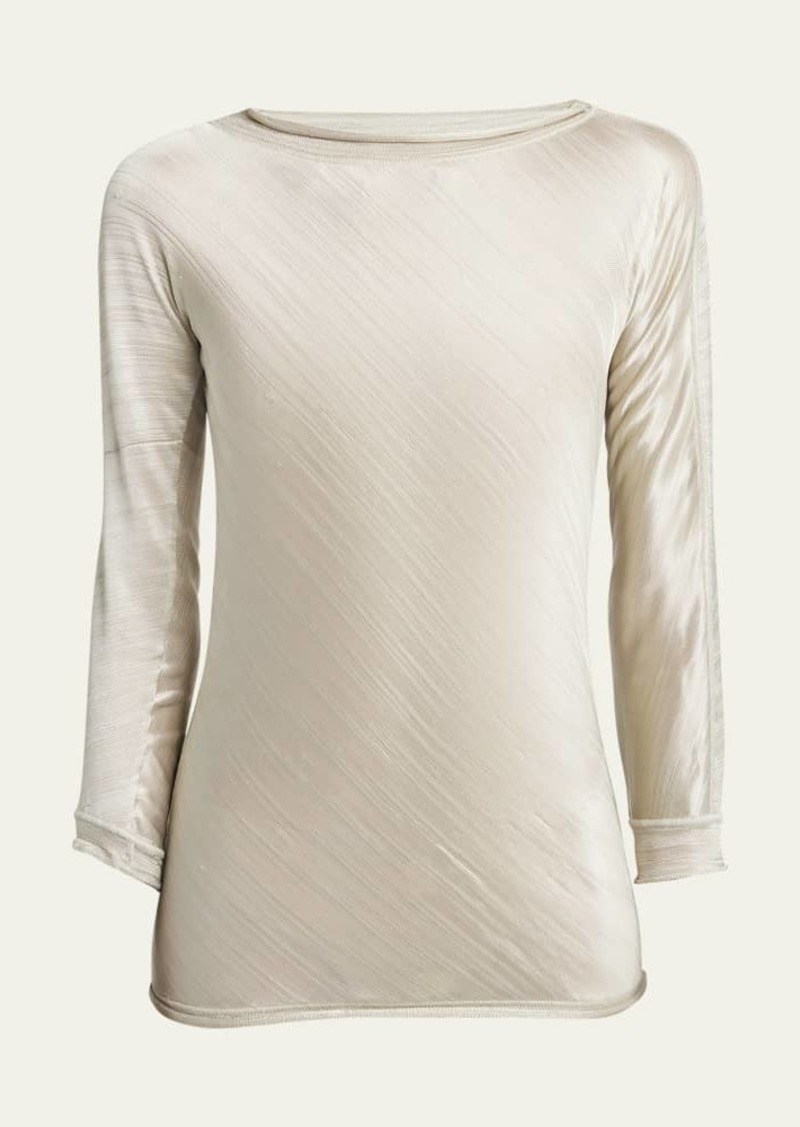 Giorgio Armani Shiny Viscose Raw-Edge Blouse