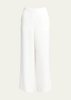 Giorgio Armani Side Piping Wide-Leg Silk Trousers