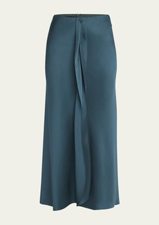 Giorgio Armani Silk Center-Pleat Midi Skirt