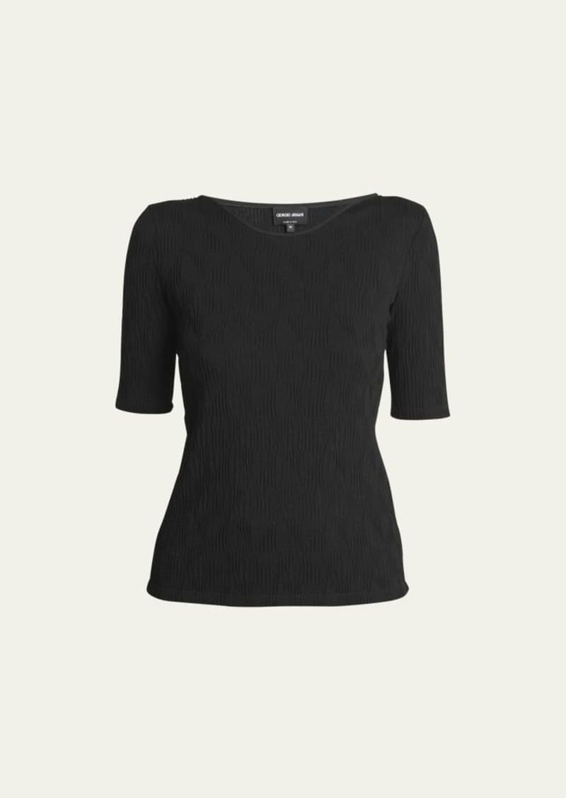 Giorgio Armani Slim Textured Jersey Top