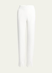 Giorgio Armani Split Front Straight-Leg Silk Trousers