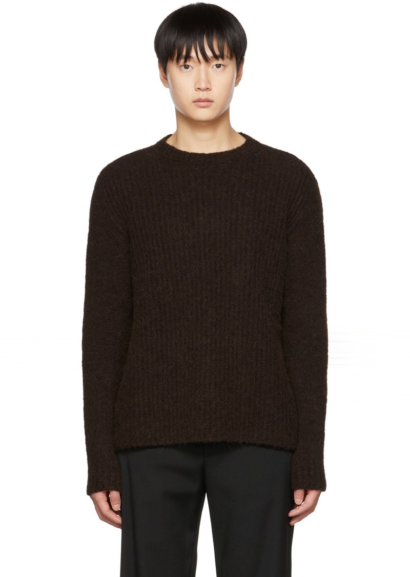 Giorgio Armani SSENSE Exclusive Brown Rib Sweater