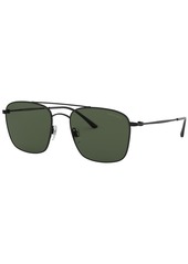 Giorgio Armani Men's Sunglasses, AR6080 55 - MATTE BLACK / GREEN