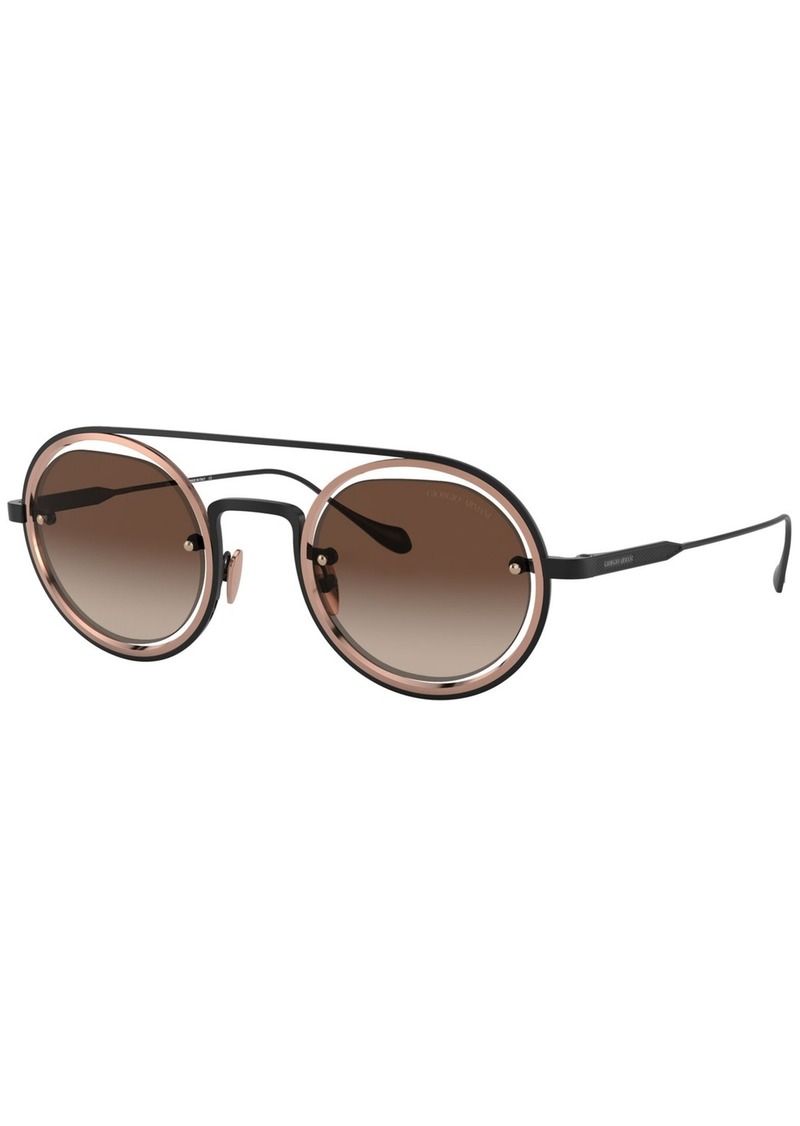 Giorgio Armani Sunglasses, AR6085 - MATTE BLACK/BRONZE/BROWN GRADIENT