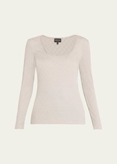 Giorgio Armani Textured Jersey Cashmere Top