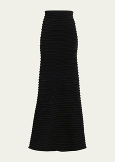 Giorgio Armani Textured Ribbed Ottoman Maxi Skirt