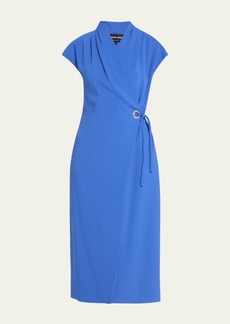 Giorgio Armani Wrap Midi Dress with Tie Detail