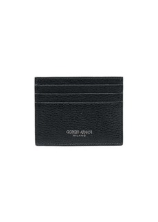 Armani grained-textured leather card holder