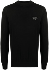 Armani graphic embroidery virgin wool jumper