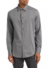 Armani Herringbone Button-Up Shirt