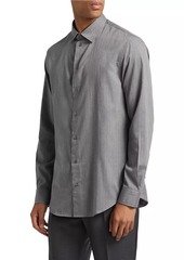 Armani Herringbone Button-Up Shirt