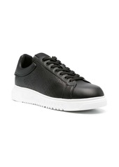 Armani Icon logo-perforated leather sneakers