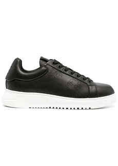 Armani Icon logo-perforated leather sneakers