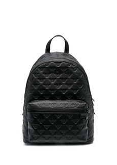 Armani jacquard-logo zip-around backpack