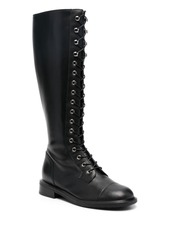 Armani knee-high leather lace-up boots
