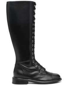 Armani knee-high leather lace-up boots