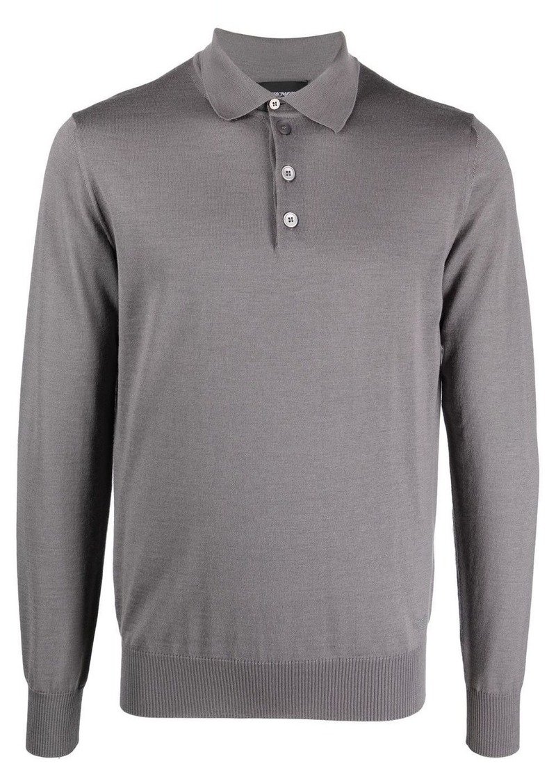 Armani knitted virgin wool polo shirt