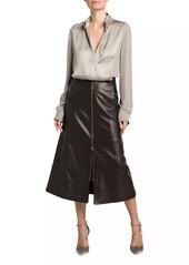 Armani Leather Zip Maxi Skirt