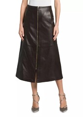 Armani Leather Zip Maxi Skirt