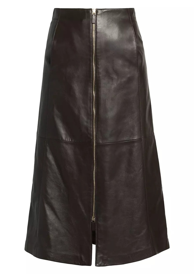 Armani Leather Zip Maxi Skirt