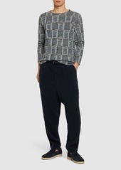Armani Linen Blend Jacquard Sweater
